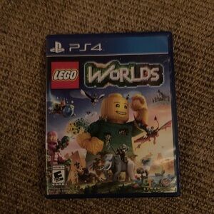 LEGO Worlds PS4 Game with Blue Case